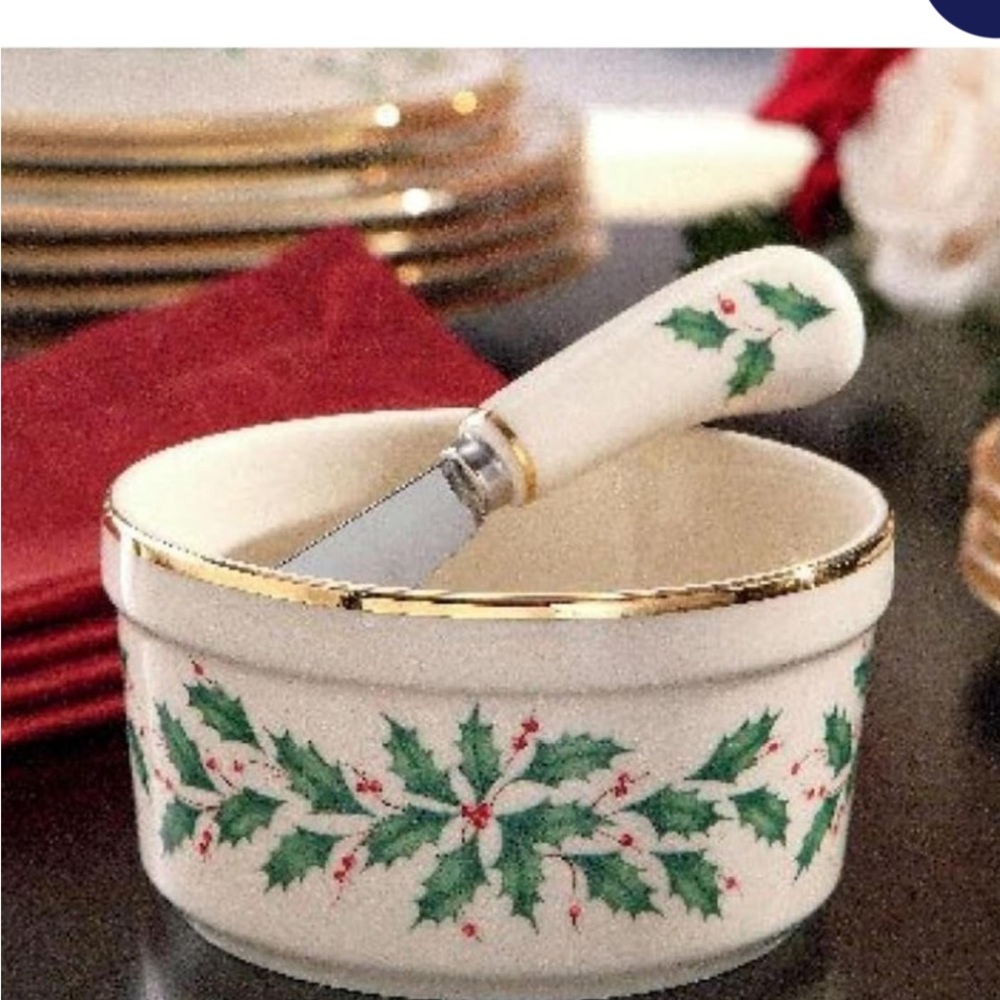 Lenox Holiday Dip Bowl with Spreader